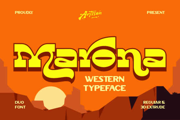 Marona Font: A Bold Western Typeface for Handmade Products