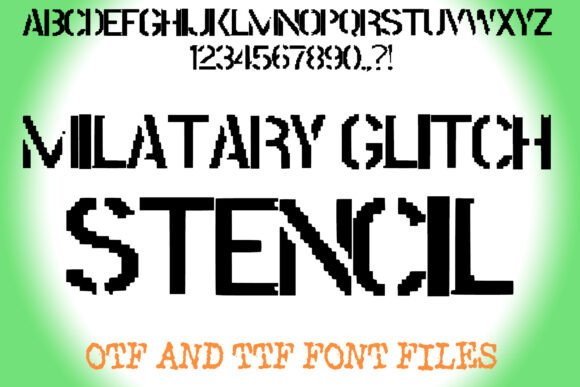 Military Glitch Stencil: Tactical Font for Creators